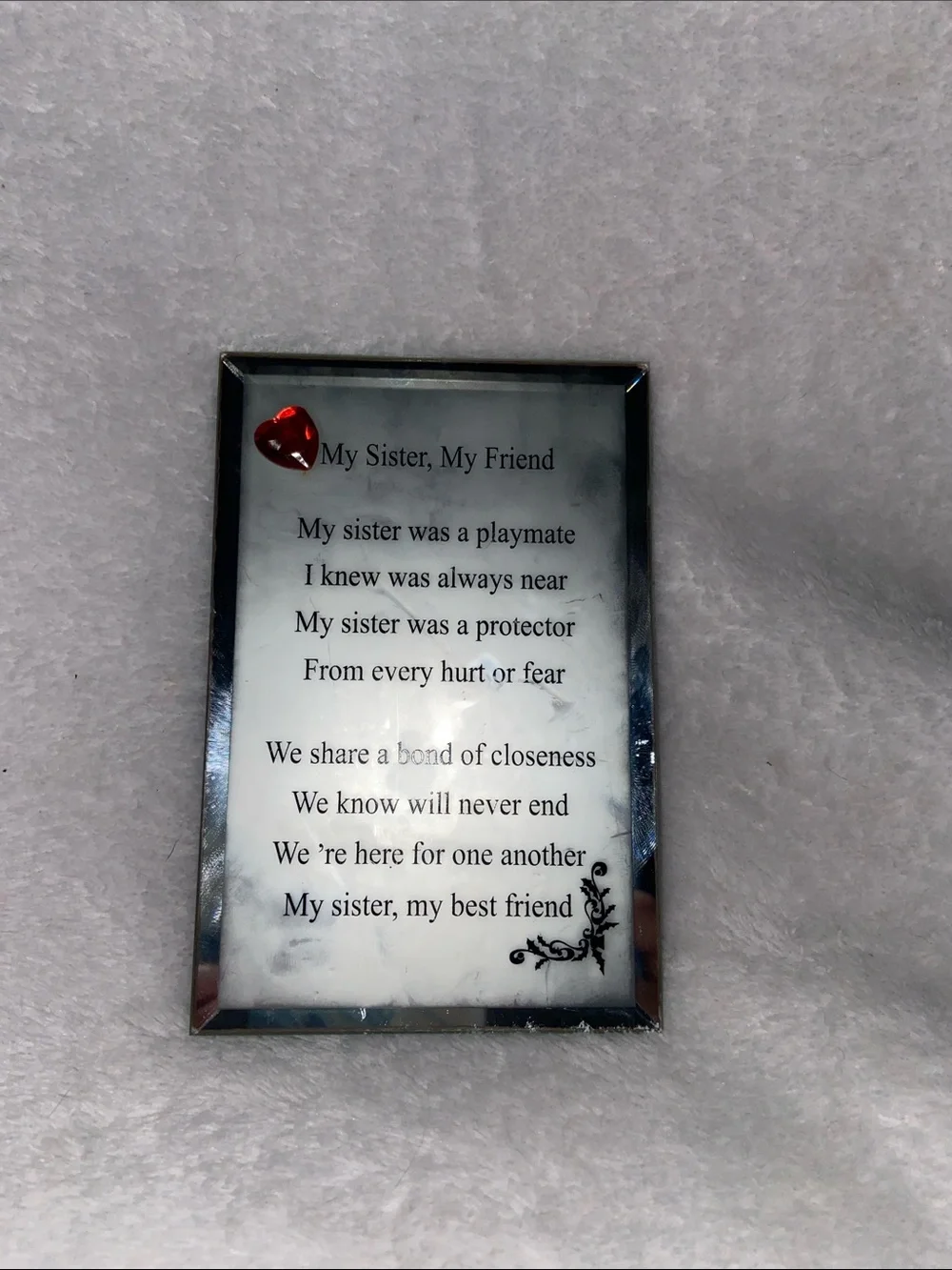 My Sister, My Friend Mirrored Sentiment Plaque - Silver